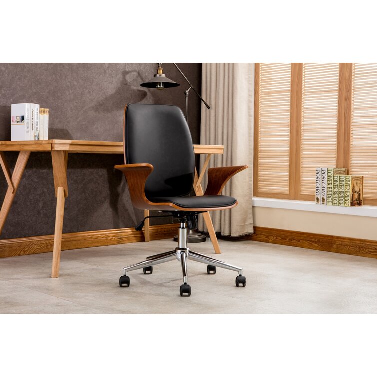 Harada Faux Leather Office Chair with Chrome Base